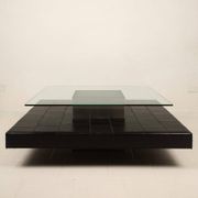 Coffee table with pecari leather base by Tito Agnoli for Caleido, 1970