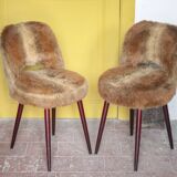 Pair of Moumoute chairs in Baumann style, vintage chairs, retro chair