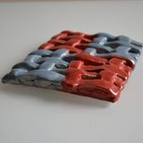 Vintage 1970 woven ceramic rest or trivet