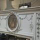 Miroir trumeau fin 19eme style louis 16 en sapin et verre avec huile sur toile