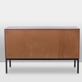 Wenge and raffia sideboard. 1970s.