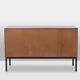 Wenge and raffia sideboard. 1970s.