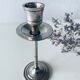 Twisted silver candle holder
