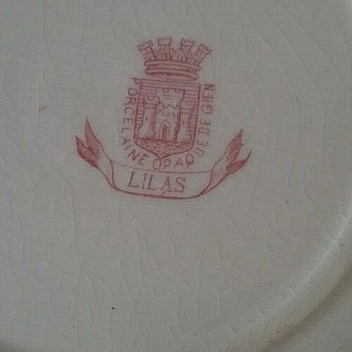 Old hollow plate Gien model Lilas model late 19th century Lilas