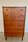 Vintage Danish mid-century teak tallboy chest of drawers 1960s