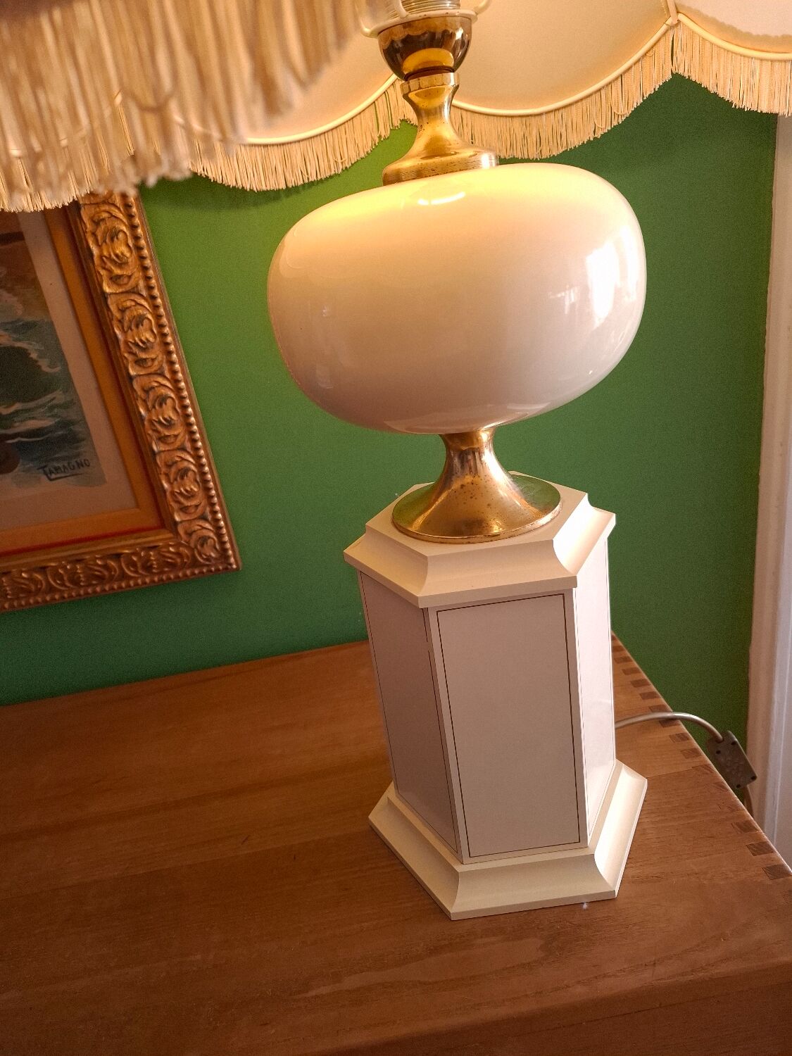 1980s lacquered metal lamp, the Dolphin