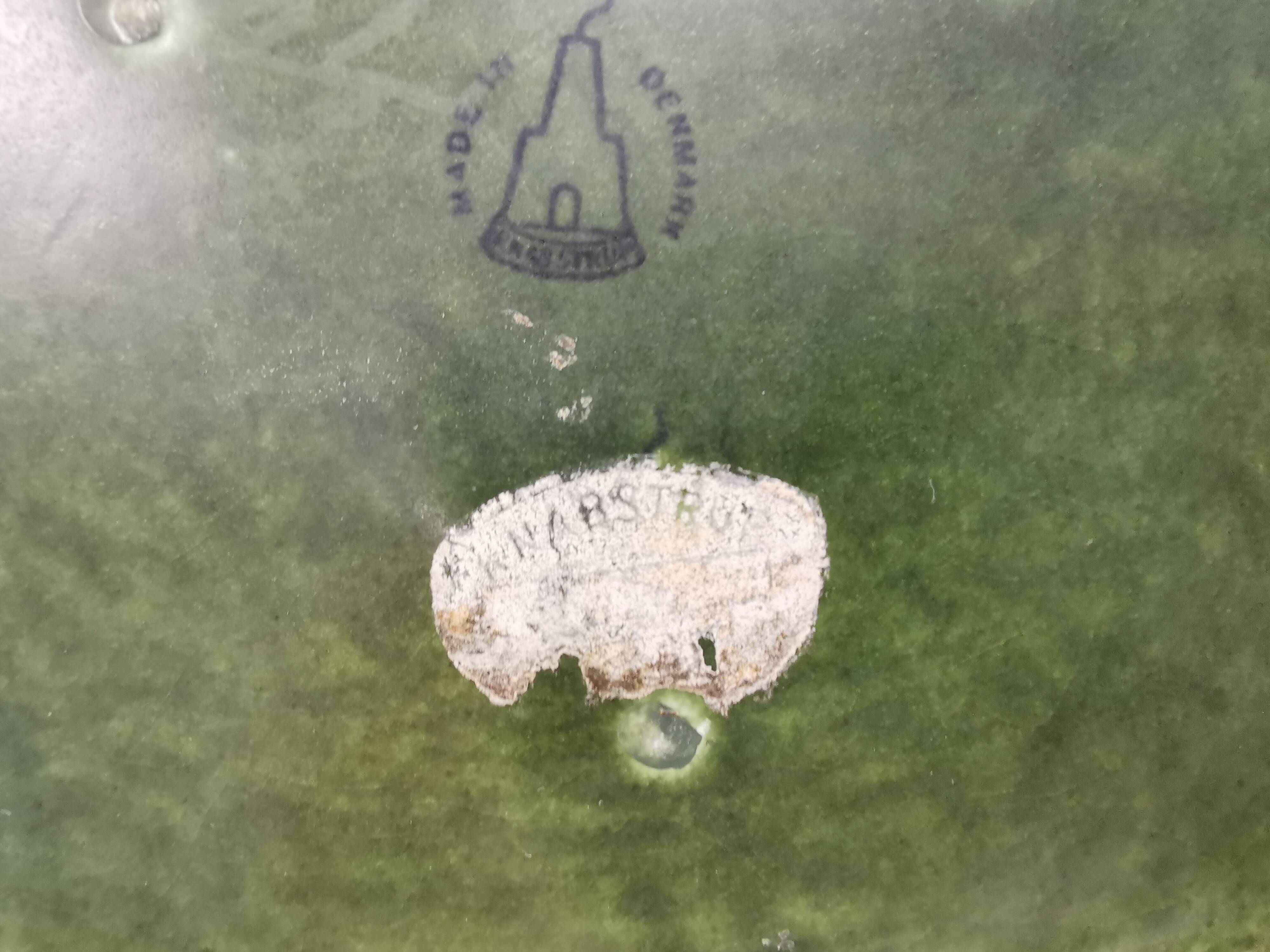 Beautiful large green dish from Danish Knabstrup 1950s