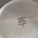 Set of 3 vintage plates Block Spal Portugal - Grey Dawn 1980 - TBE !