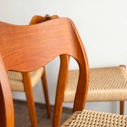 Set of 10 chairs 71 in teak by Niels O. Møller, JL Moller, Mid Century
