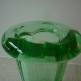 Green crystal vase from the 50s
