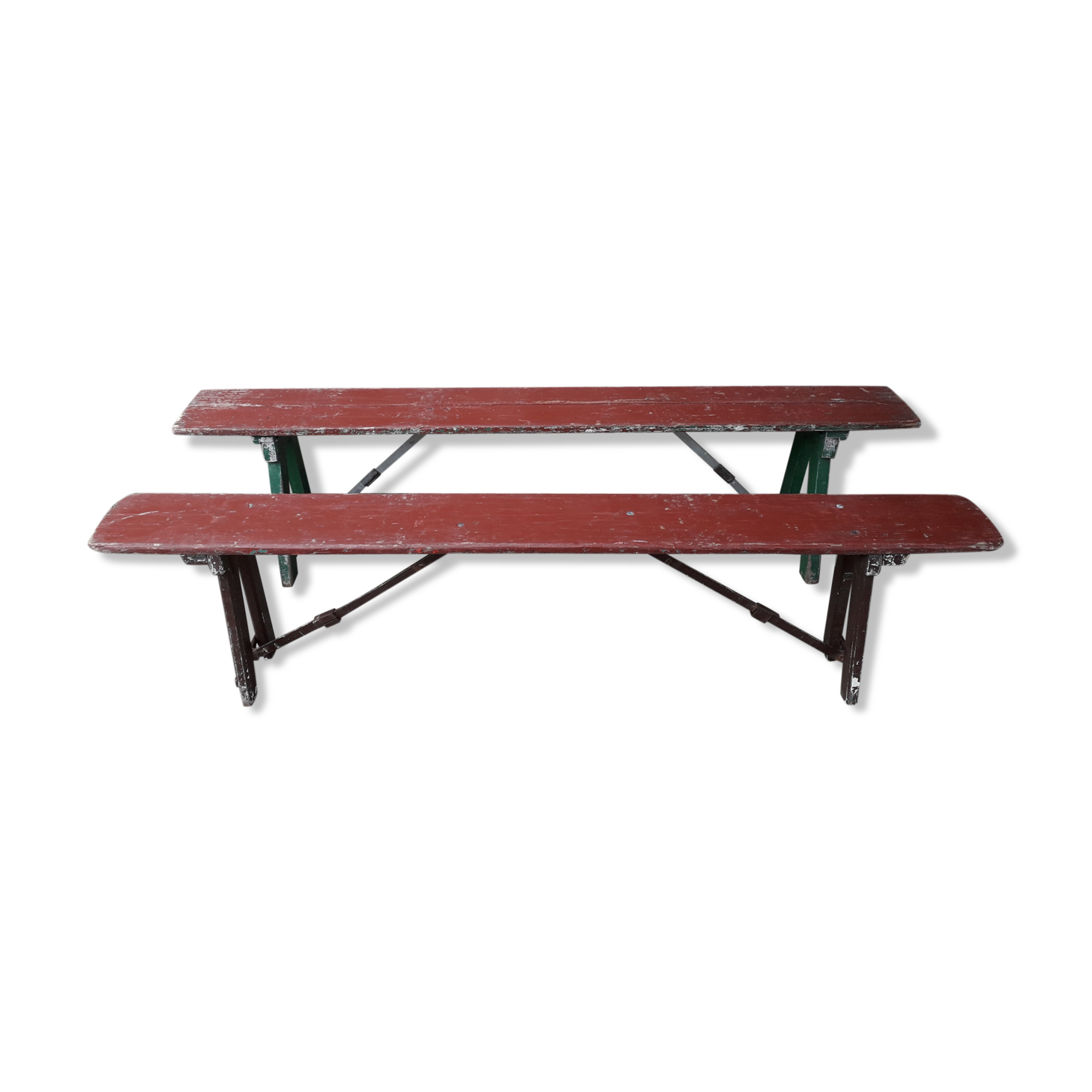 Paire de bancs pliant guinguette