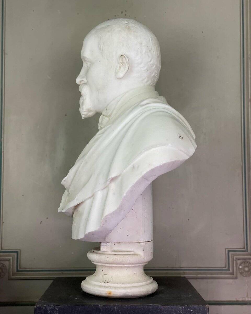 Buste en marbre de Carrare blanc statuaire, vers 1880