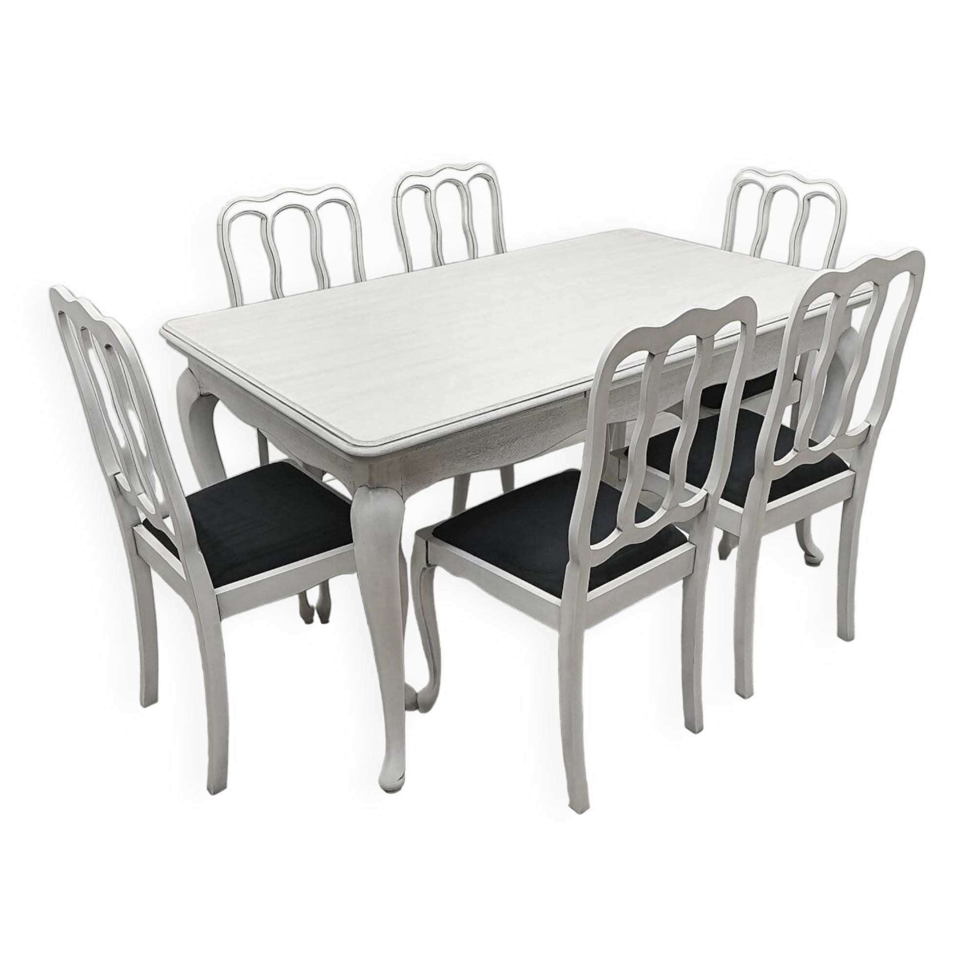 Stylish Ludwik table + 6 chairs. After professional renovation.