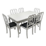 Stylish Ludwik table + 6 chairs. After professional renovation.