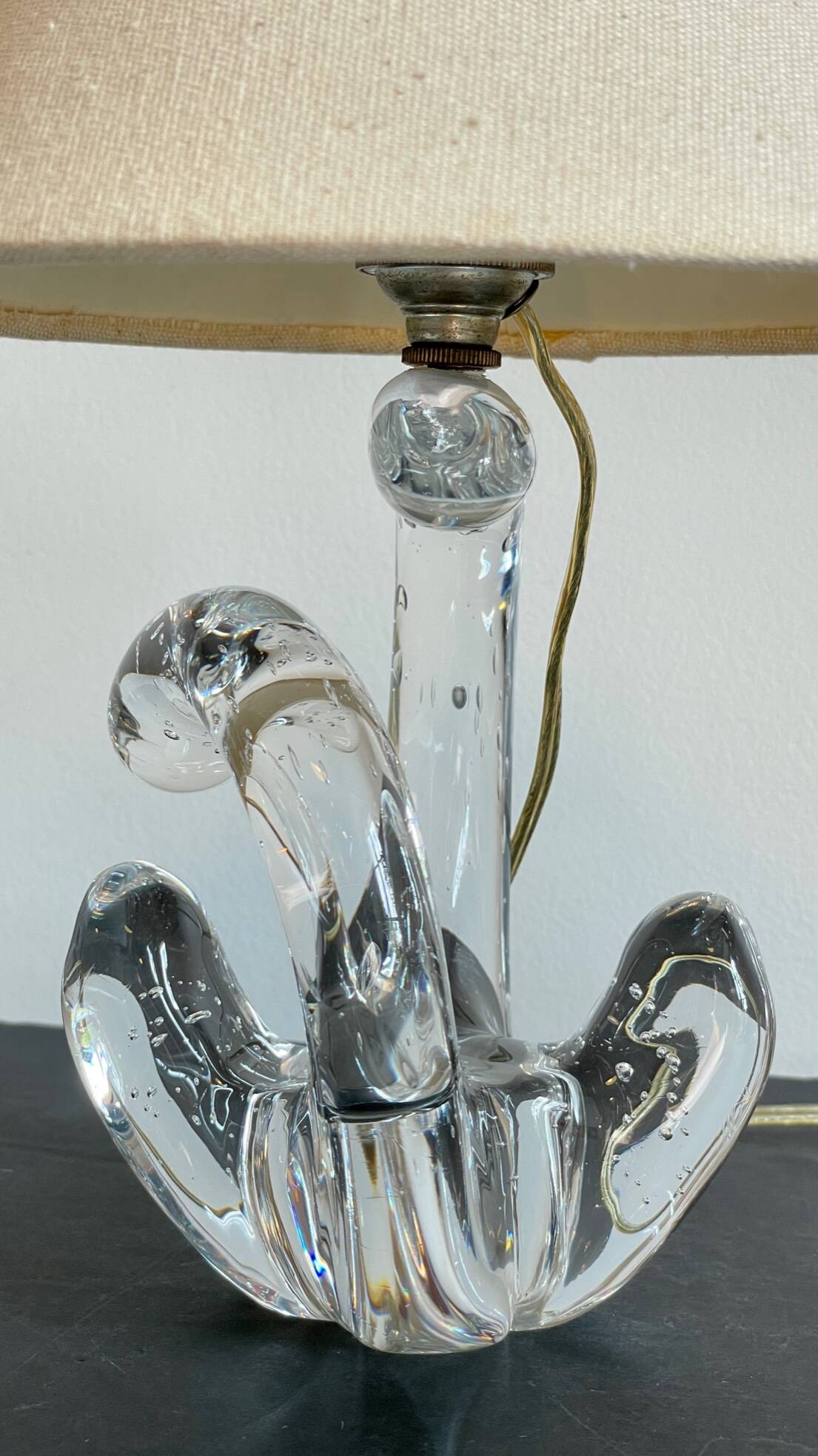 Lampe cristal art déco gravée Paris France