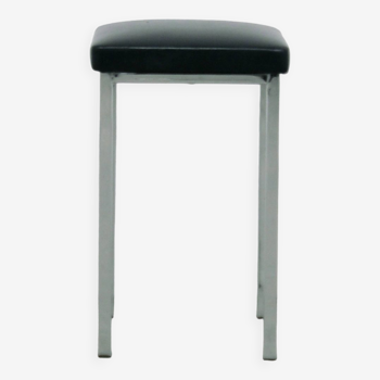 Vintage black and chrome stool