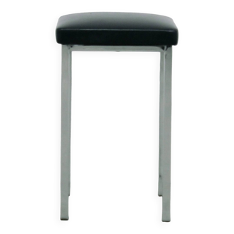 Vintage black and chrome stool
