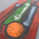 Mid-Century Glazed Studio Ceramic Wall Plaque, 1960s