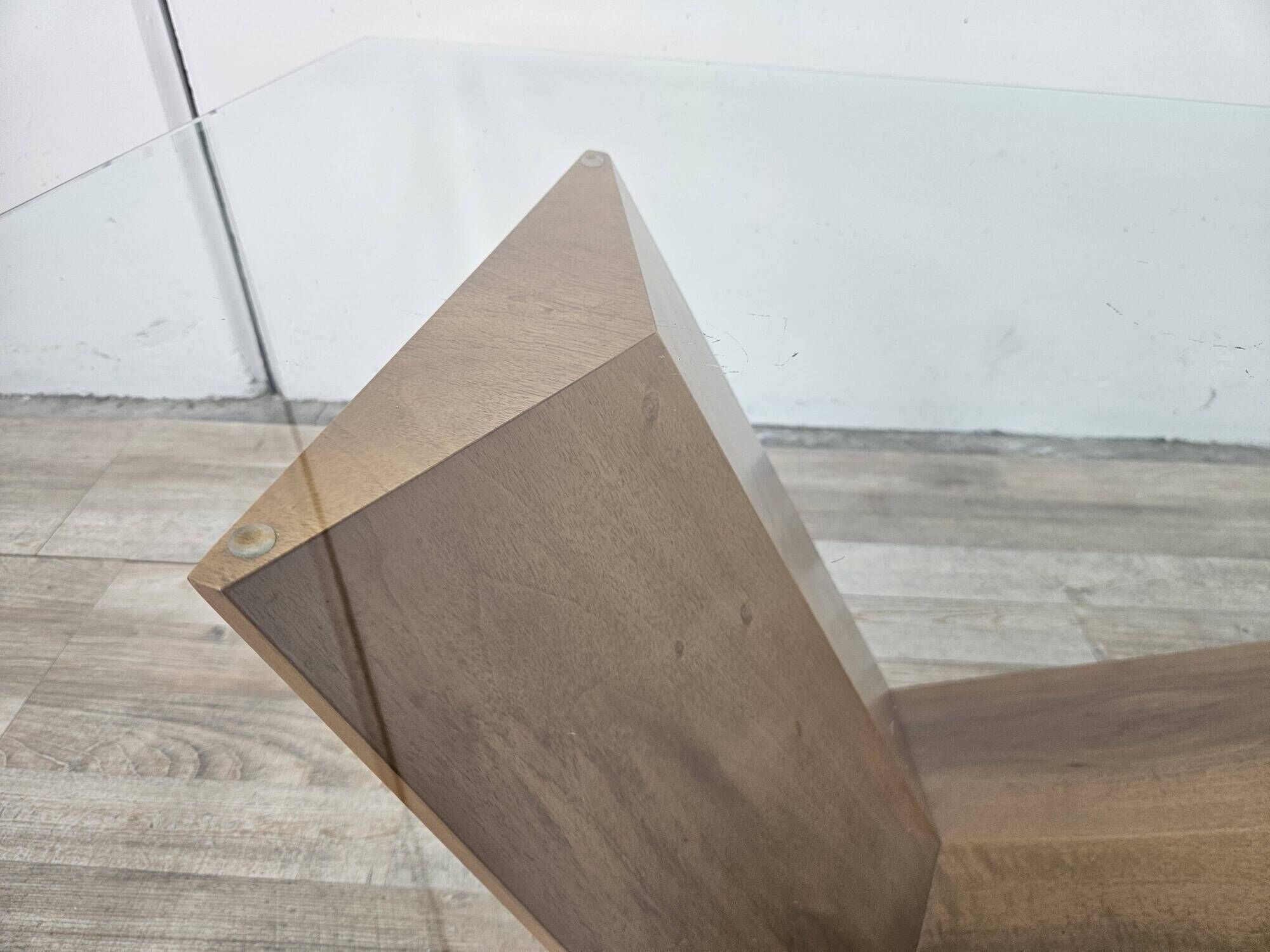Valentino coffee table by Cattelan Italia in glass, wood, and travertine