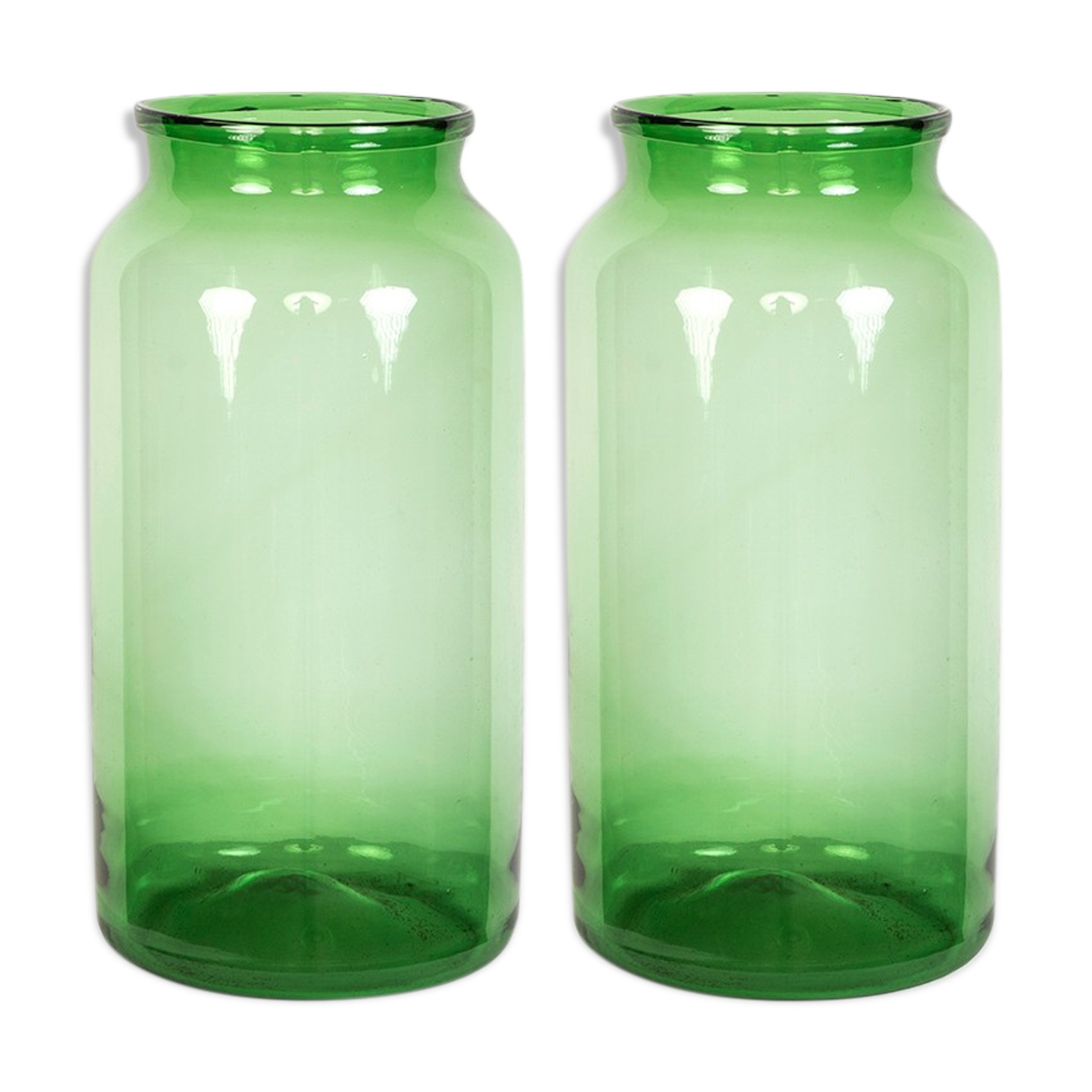 Green Antique Glass Vases