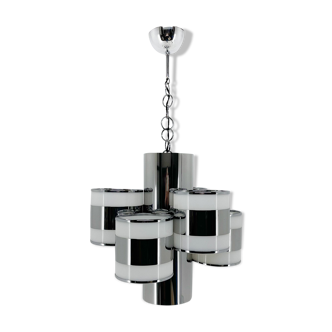 Mid-Century Italian Chrome Chandelier, 1960's