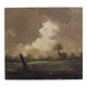 Peinture à l'huile sur toile représentant un paysage | Années 1950