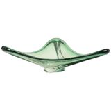 Bol vintage en cristal vert Val Saint Lambert années 1960