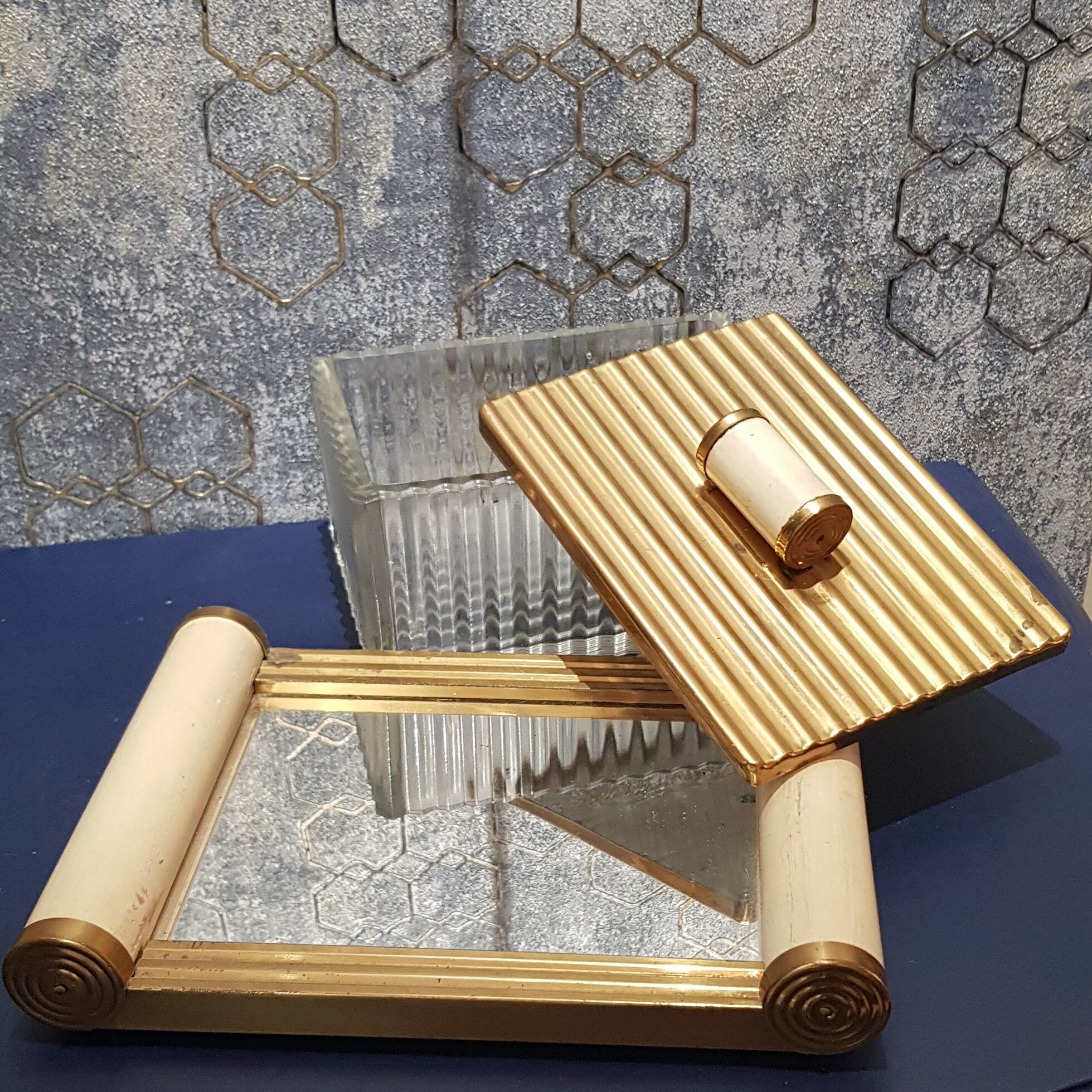 Butter on mirror tray