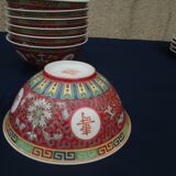 7 bowls in chinese earthenware diam 16 cm