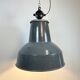 Large Grey Enamel Industrial Factory Lamp from Elektrosvit, 1960s