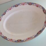 Oval dish décor baskets of roses by Digoin Sarreguemines / vintage 50s-60s