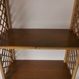 Vintage rattan wall shelf