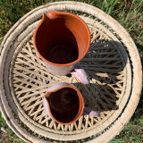 Hand-painted moroccan pitchers in terracotta