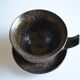 1970s ceramic cup and saucer signed