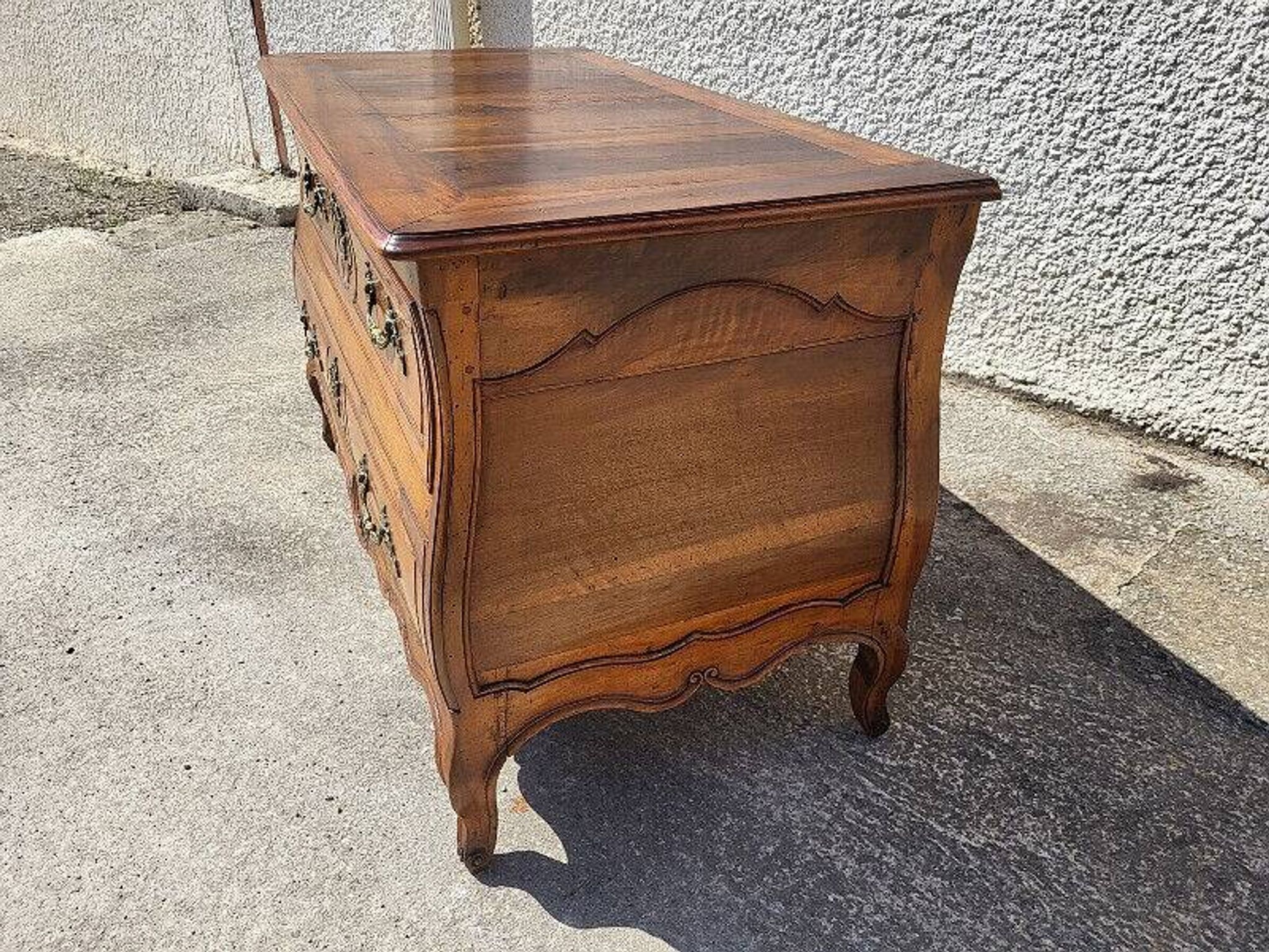 Louis xv tombeau chest of drawers in walnut 2 drawers from the 18th century
