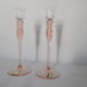 Pink crystal candlesticks duo