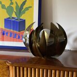 Lampadaire/lampe de table en laiton fleur de lotus, attr. Bottega Gadda, Italie, 1970
