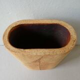 Ceramic vase decorated herbarium by Raymonde Leduc, Vallauris