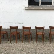 Series of 10 vintage bentwood curved wood bistro chairs