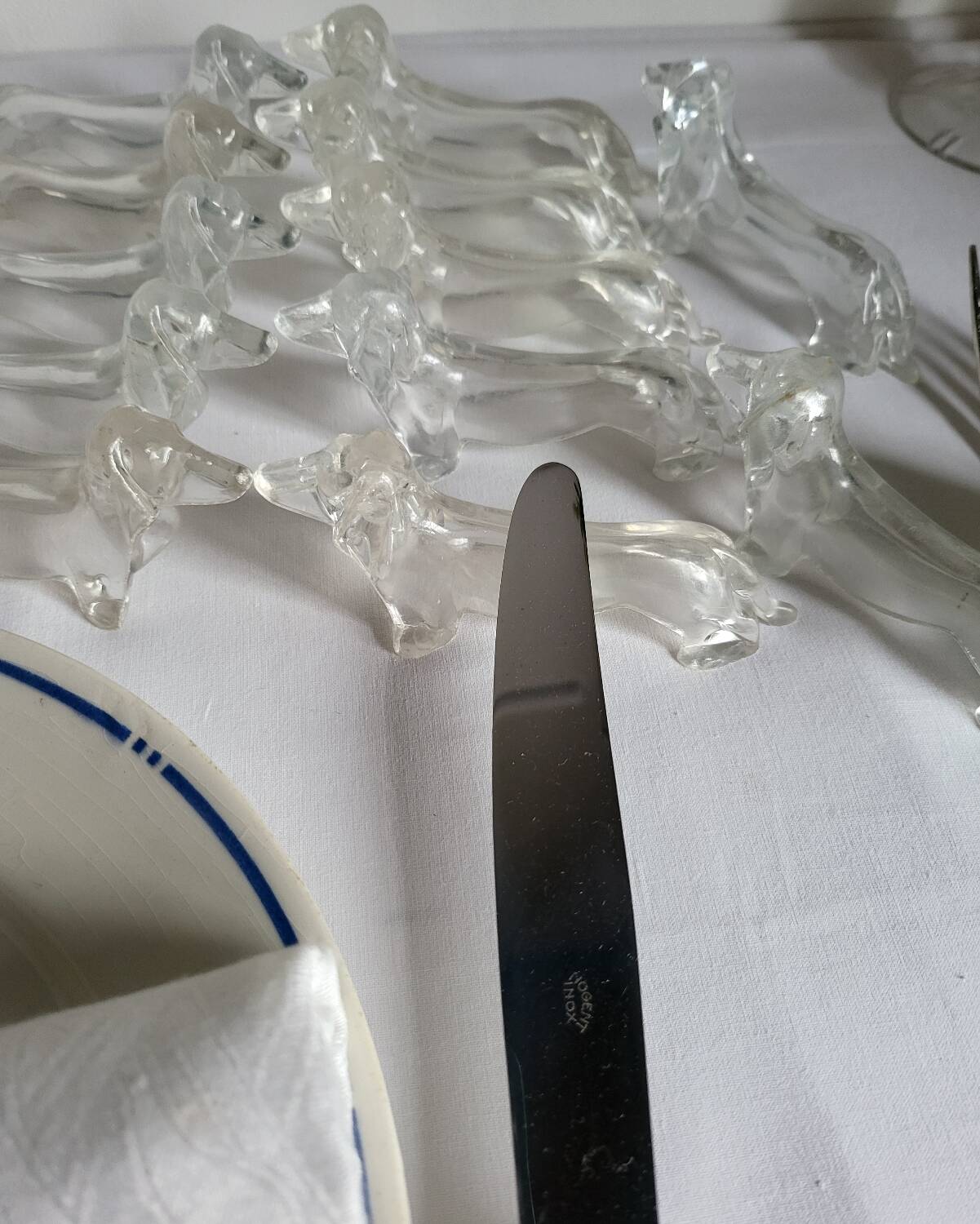 12 Dachshund knife holders in Plexiglass