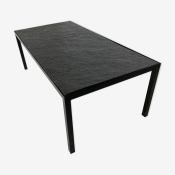 Mid-Century Modernist Black Slate and Metal Coffee Table by Floris Fiedeldij for Artimeta, 1950s