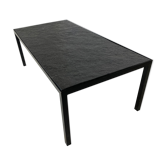 Mid-Century Modernist Black Slate and Metal Coffee Table by Floris Fiedeldij for Artimeta, 1950s