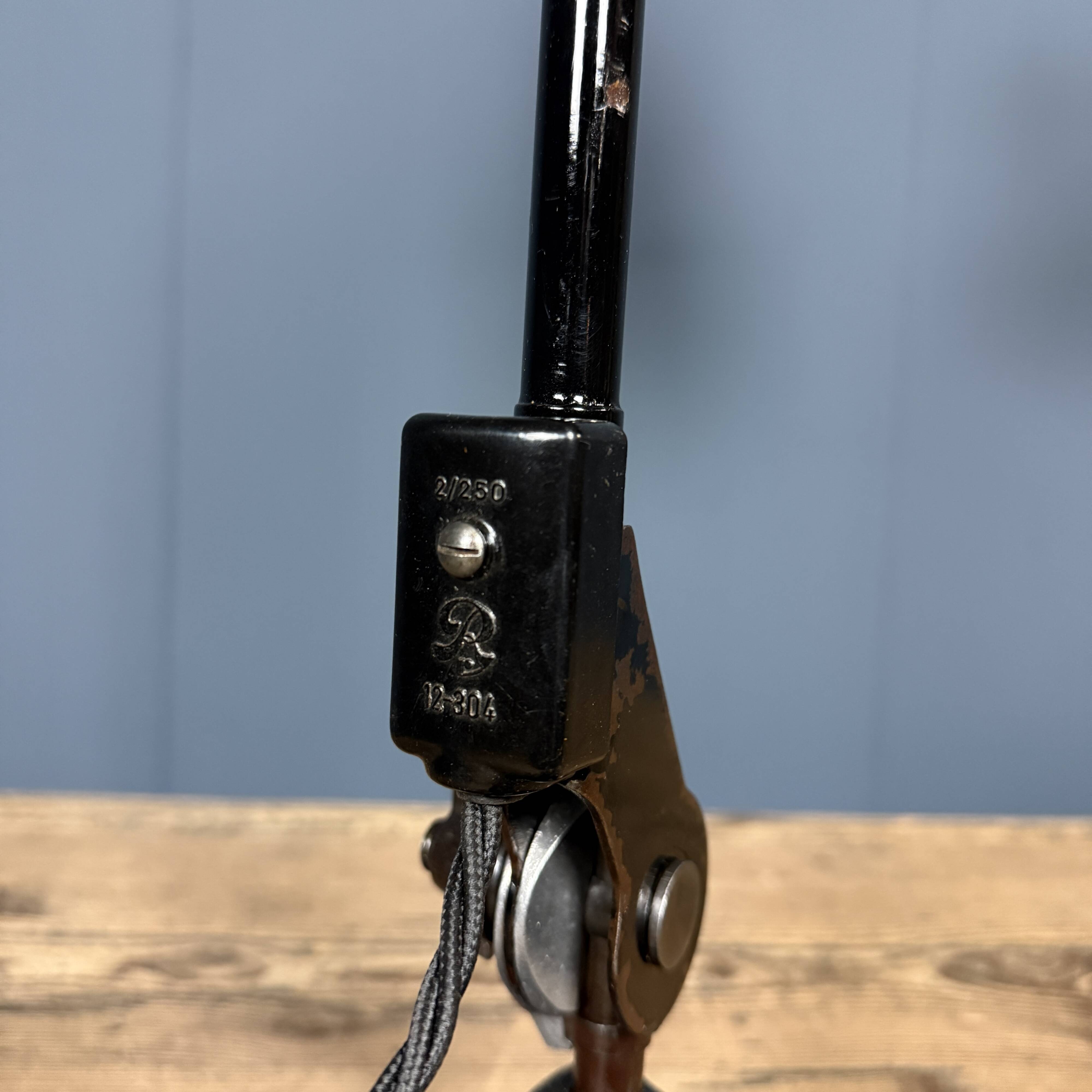 Rademacher black table lamp with enamel shade