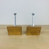 Pair of vintage aluminum coat hooks