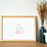 Illustration A4 naiade no. 5/8 brittany bather sea