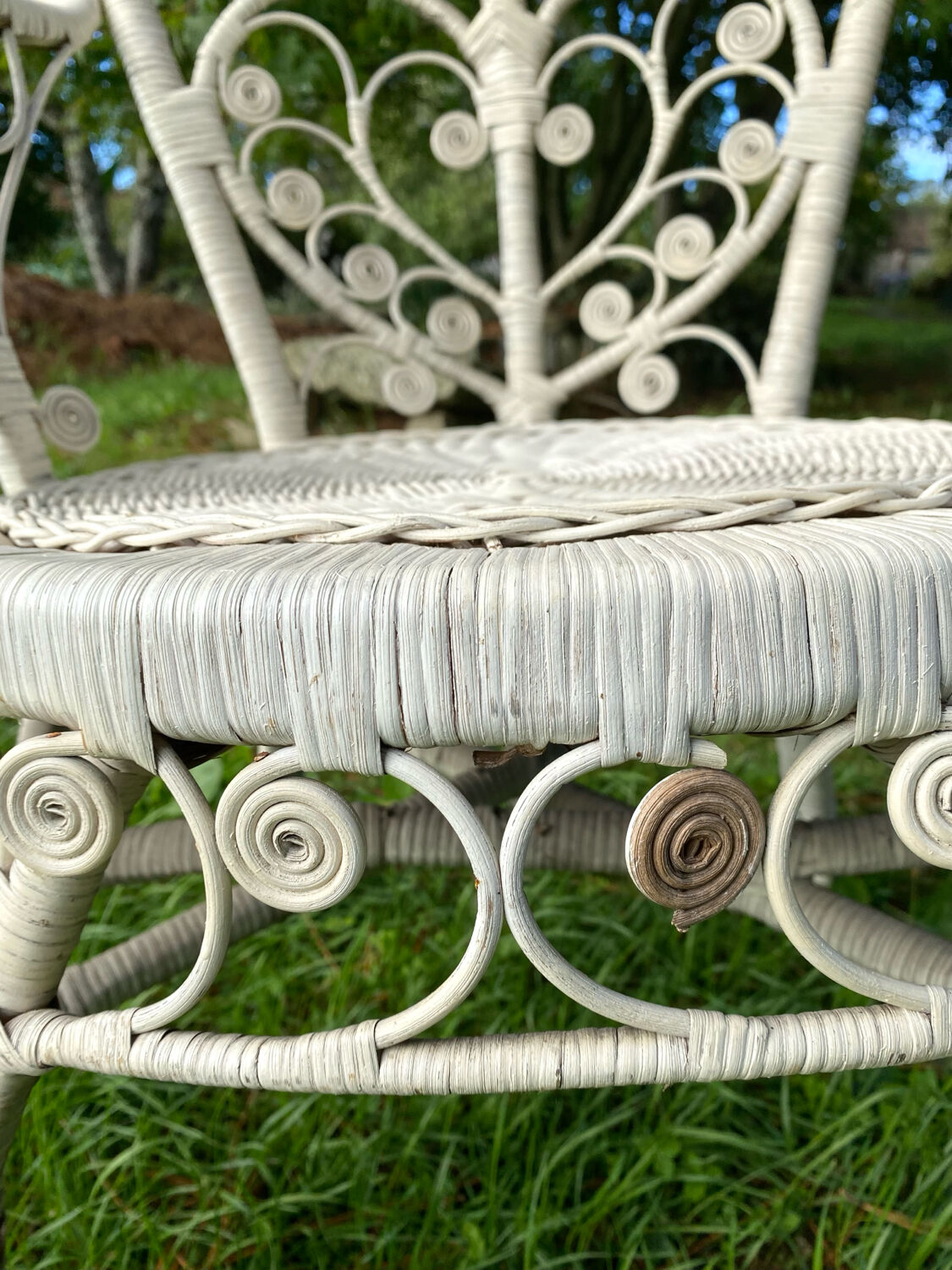 1960s peacock rattan armchair