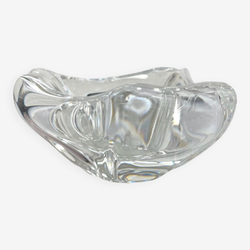 Cendrier feuille daum france 60/70s cristal transparent