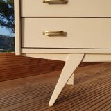 Vintage compass feet chest of drawers