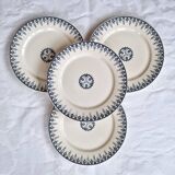 Set of 4 flat plates Algiers de Sarreguemines and Digoin