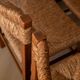 Vintage set of six French mid-century dining chairs in wood and rush, 1960s